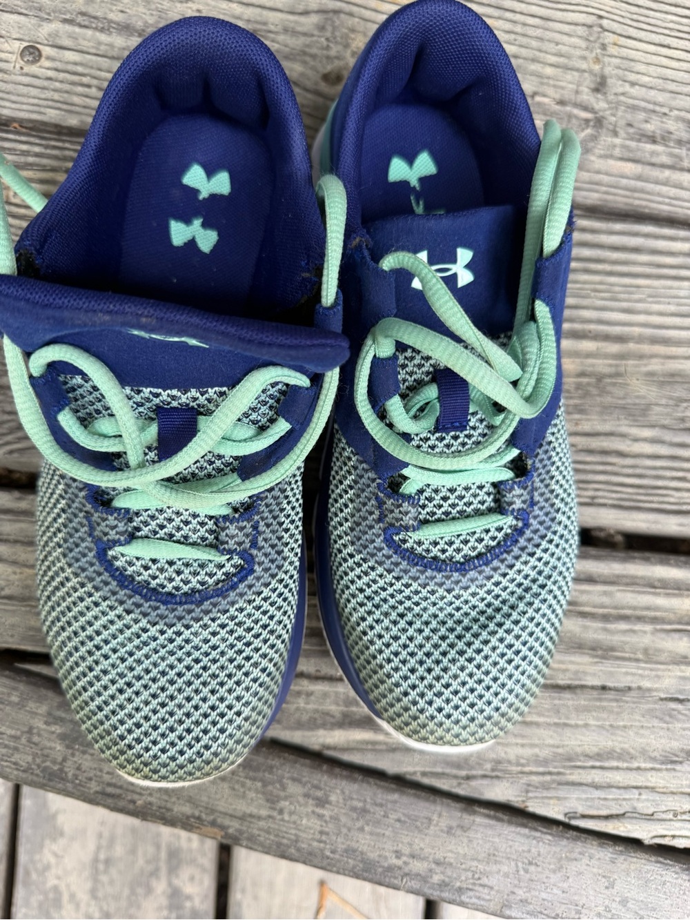 Under Armour Kids Navy & Mint Mesh Sneakers
